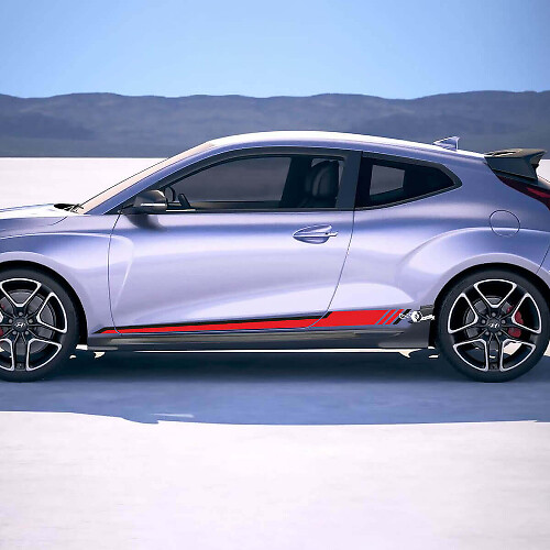 Side Racing Stripes Vinyl Stickers Decal For Hyundai Veloster 1