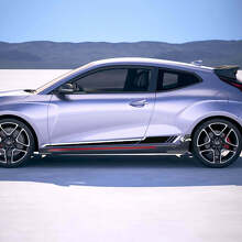 Side Racing Stripes Vinyl Stickers Decal For Hyundai Veloster 2