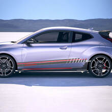Side Racing Strobe Stripes Vinyl Stickers Decal fit to Hyundai Veloster
 2