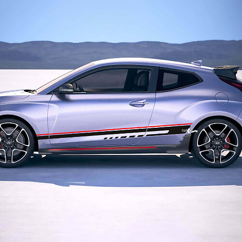Side Racing Stripes Vinyl Stickers Decal For Hyundai Veloster 2