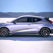 2x Door Side Tribal Racing Stripes Vinyl Stickers Decal fit to Hyundai Veloster
 2