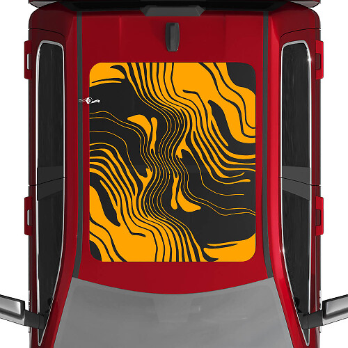 Topographic Map Moonroof Vinyl Decals for Dodge RAM 1500 Tungsten