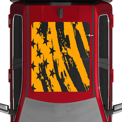 USA American Flag Distressed Roof Vinyl Decals Stickers Graphics for Dodge RAM 1500 TUNGSTEN