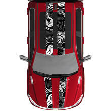 Topographic Map Style Dual Stripes Hood Roof Vinyl Decal Sticker for RAM 1500 Tungsten_2