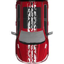 Tire Tracks Style Stripes Hood Roof Vinyl Decal Sticker for Dodge Ram 1500_3