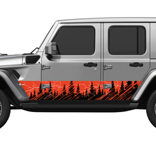 Mountains Trees Lightning Splash Wrap Side Doors Vinyl decal sticker fit Jeep Wrangler
 2