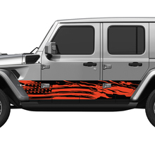 US Patriotic Distressed Flag Splash Wrap Side Doors Vinyl decal sticker fit Jeep Wrangler
 2