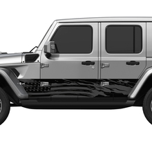 US Patriotic Distressed Flag Splash Wrap Side Doors Vinyl decal sticker fit Jeep Wrangler
 3