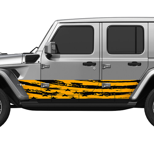 US Patriotic Distressed Flag Splash Wrap Side Doors Vinyl decal sticker fit Jeep Wrangler 2
