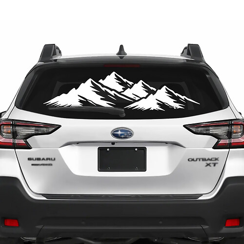 Suba Outback Rear Window Mountains Vinyl Sticker Decal Graphic
