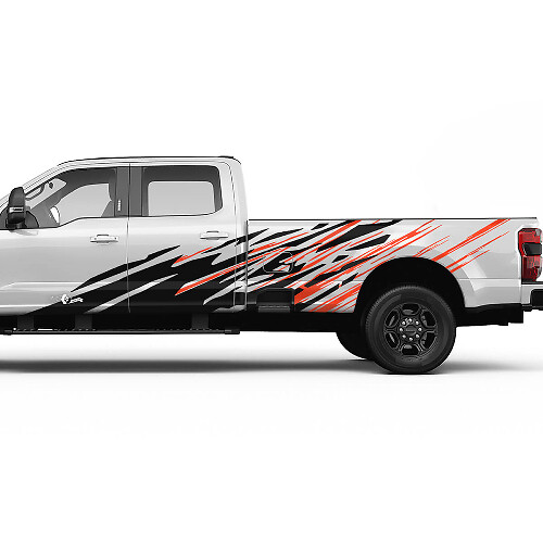 Ford F150 F250 F350 Splash Grunge Decal Kit - Bedside Vinyl Sticker Set Side Graphics 2
