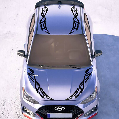 2x Door Side Wave Racing Stripes Vinyl Stickers Decal fit to Hyundai Veloster
