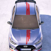 Hood and Roof Central Wing Racing Stripes Vinyl Stickers Decal fit to Hyundai Veloster 2
 3