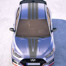 Hood and Roof Central V Racing Stripes Vinyl Stickers Decal fit to Hyundai Veloster
 3