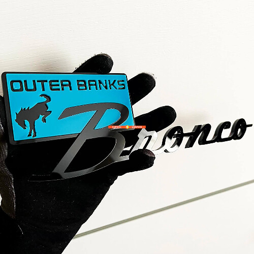 Outer Banks 3D Fender Badge Emblem for Musclecar Horse