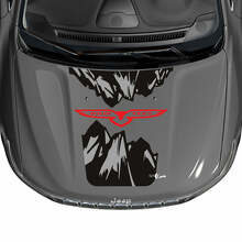 Custom Text Mountains Eagle Bonnet Vinyl Decal Sticker Graphic for Jeep Cherokee Trailhawk 2