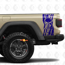 Jeep Gladiator USA Flag Destroyed Punisher Stickers Decals Vinyl Graphics Tailgate Bed Vinyl Stickers Decals
 3
