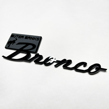 Bronco Outer Banks Fender Badges Tailgate Emblem 3D Badge Grey vs Black
 3
