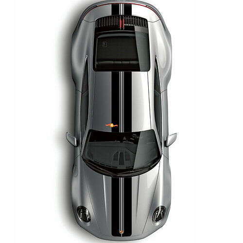 Porsche 997 carrera Hood Roof Trunk Decals Stickers Wrap Graphics
