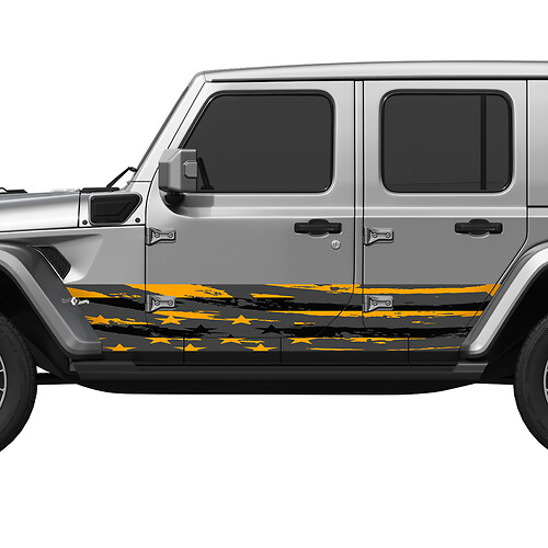 US Patriotic Distressed Flag Splash Wrap Side Doors Vinyl decal sticker fit Jeep Wrangler 3
