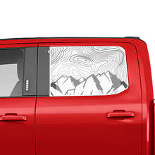 Mountains Topographic Map Side Window Decal Vinyl Sticker Graphics for Ford Trucks 2