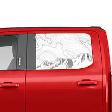 Mountains Topographic Map Side Window Decal Vinyl Sticker Graphics 2 for Ford Trucks 2