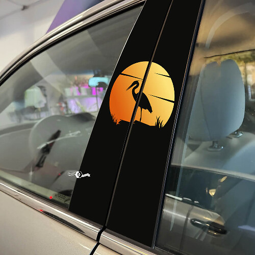 Sunset Pillar Doors Car Decal Vinyl Sticker Wrap
