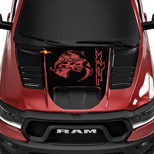 Hood T-Rex eating Raptor Good decal for Dodge Ram 1500 TRX Truck Vinyl Decal Graphic
