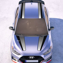 Hood and Roof Central Gradient Racing Stripes Vinyl Stickers Decal fit to Hyundai Veloster
 2