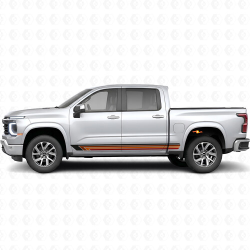 Vintage Band Door & Rocker Panel Vinyl Stripes for Chevrolet Silverado 1500 Next Generation 2027
