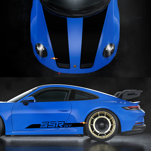 Porsche SSR GT Carrera Stripes – Side and hood Decal Sticker
 1