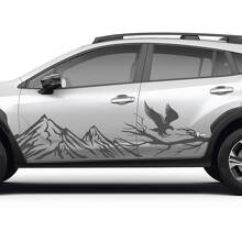 Side Doors Landscape Mountains Eagle Vinyl Decal - Graphic Sticker universal fit Suba
 3