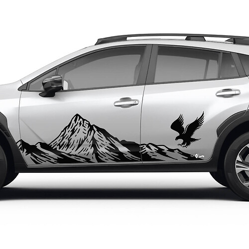 Side Doors Landscape Mountains Eagle Vinyl Decal - Graphic Sticker universal fit Suba
