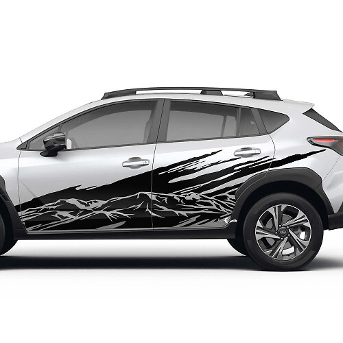 Paysage Montagnes Splash Portes Latérales Autocollant Vinyle Décalcomanie pour Subaru