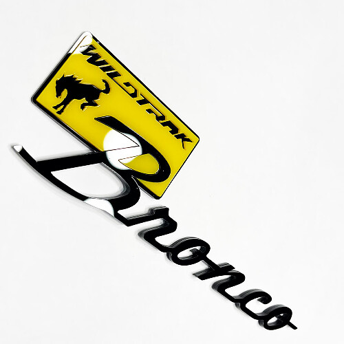 Bronco Wildtrak Fender Badges Tailgate Emblem 3D Badge Black vs Red
