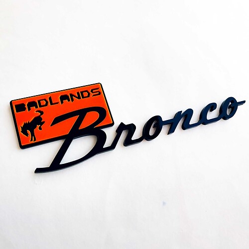 Bronco Badlands Fender Badges Tailgate Emblem 3D Badge Black vs Blue 1
