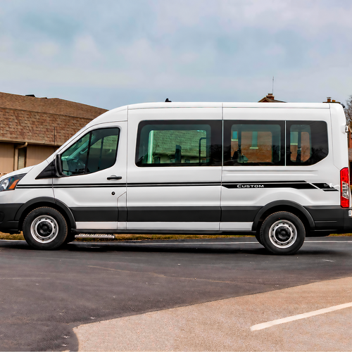 Custom Triple Line Stripe Pair Side Door Vinyl Decal Sticker for Ford Transit
