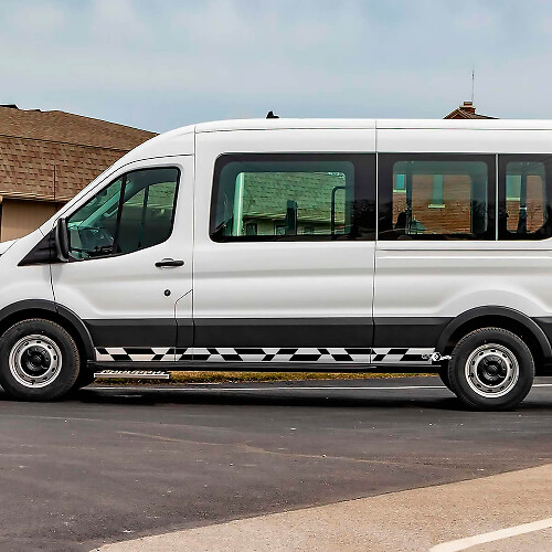 Ford Transit Vinyl Side Checkered Stripes Decals
