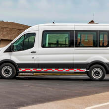 Ford Transit Vinyl Side Checkered Stripes Decals
 3