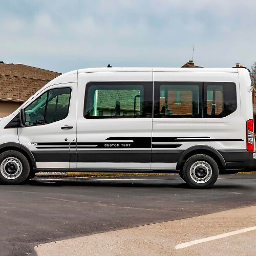 Ford Transit Custom Text Vinyl Side Stripes Decals

