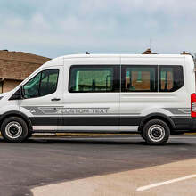 Custom Text Side Stripes Vinyl Decals 2 for Ford Transit 2