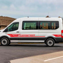 Custom Text Side Stripes Vinyl Decals 2 for Ford Transit 3