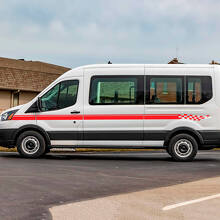 Ford Transit Checkered Vinyl Side Stripes Decals Stickers
 3