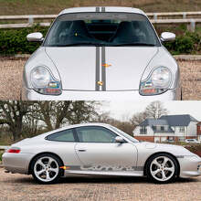 Kit d'autocollants de décalcomanies rétro de capot latéral pare-brise Rayures Carrera pour Porsche 911 2