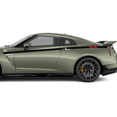 Kit d’autocollants bandes de portes Bedside Racing pour Nissan GT-R