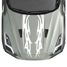 Hood Dual Tribal Graphics Stripes Decal Kit for Nissan GT-R
 2