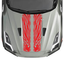 Hood Dual Tribal Graphics Stripes Decal Kit for Nissan GT-R 2
 3