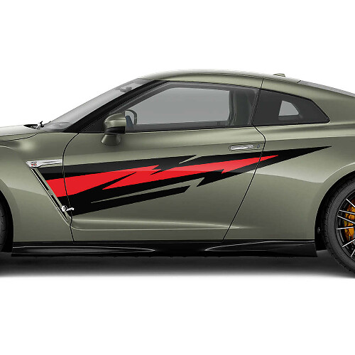 Lightning Side Doors Graphics Decal Kit for Nissan GT-R