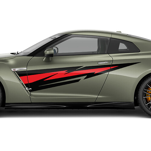 Side Doors Graphics Decal Kit for Nissan GT-R 3

