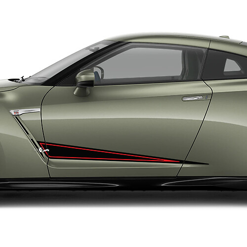 2x Side Doors Graphics Triangle Decal Kit for Nissan GT-R

